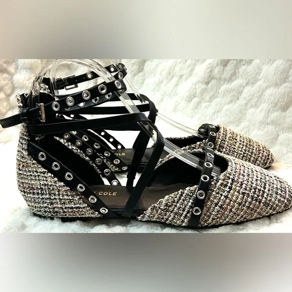 Kenneth Cole Tweed Mason Ballet Flats ankle strap women’s size 5.5M - Picture 7 of 15